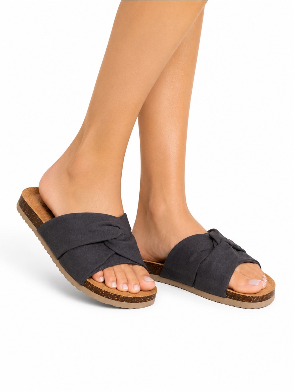 Aerie Size 6 Dark Blue Knotted Slide Sandals - Women's